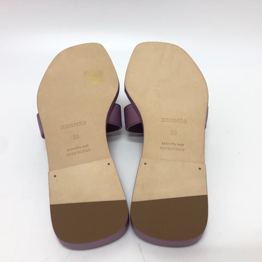 HERMES Sandals leather purple Oran Women 36 Used