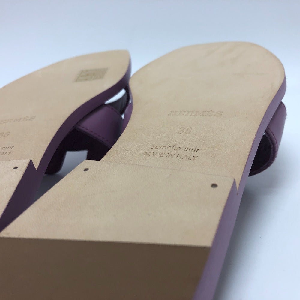 HERMES Sandals leather purple Oran Women 36 Used