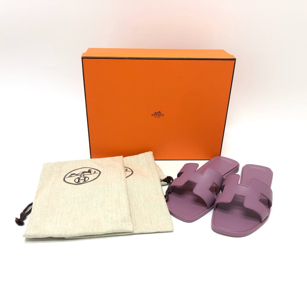 HERMES Sandals leather purple Oran Women 36 Used