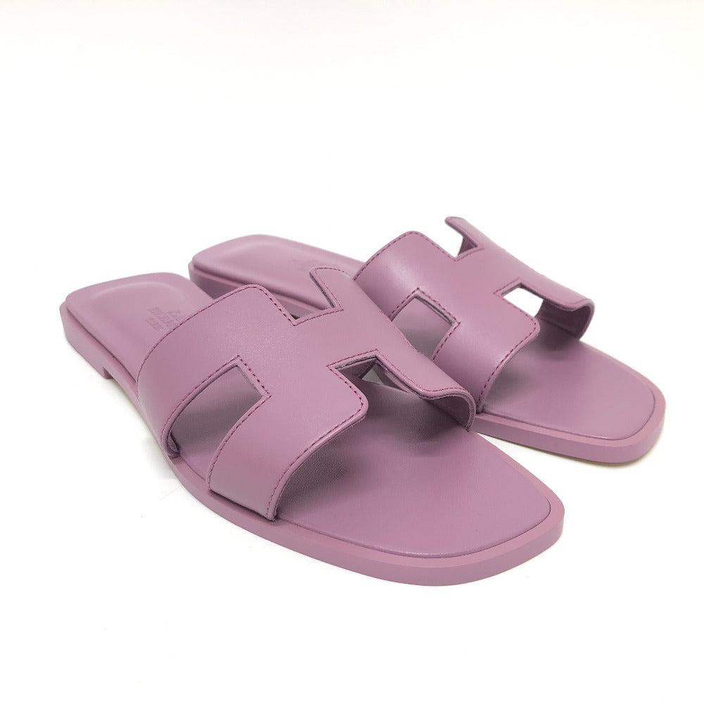 HERMES Sandals leather purple Oran Women 36 Used