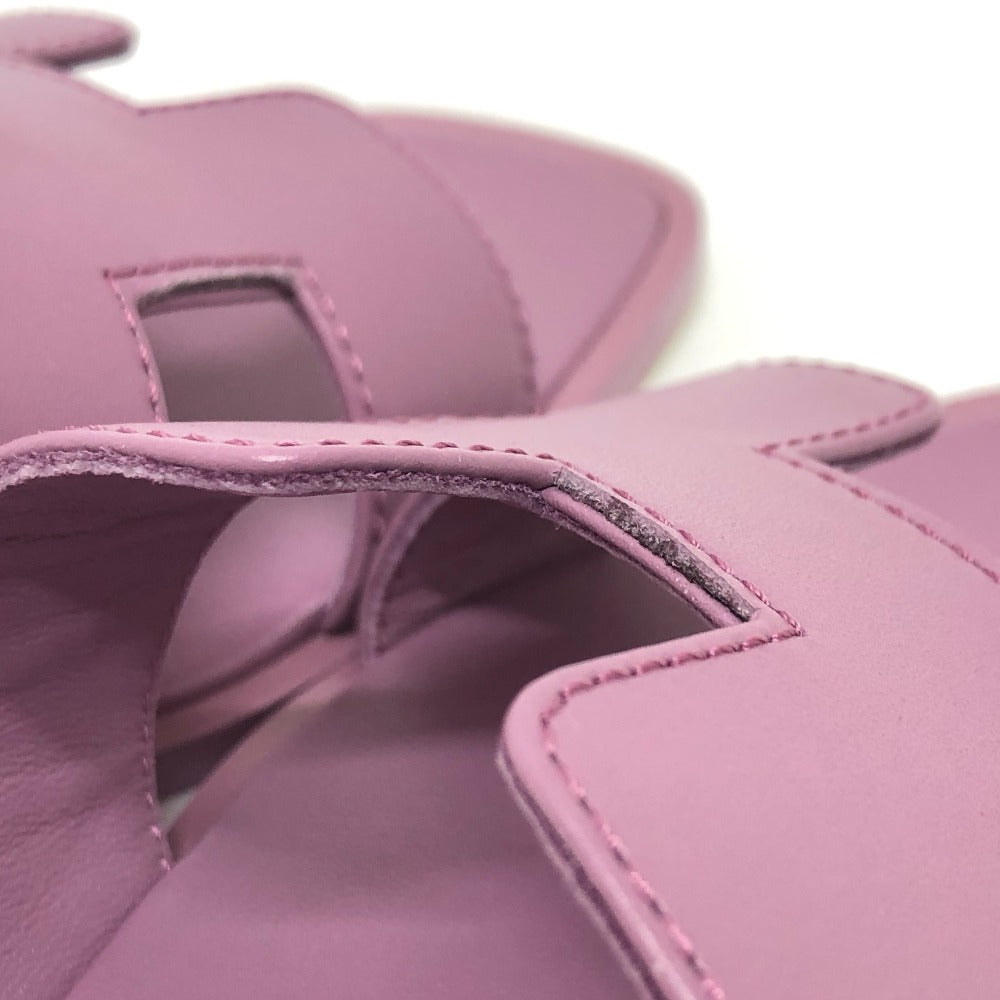 HERMES Sandals leather purple Oran Women 36 Used