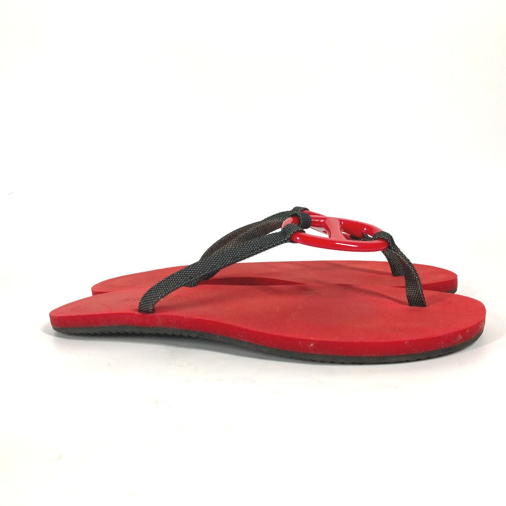 HERMES Sandals Canvas, Plastic Red Chene Dunkle Beach Sandals Caranera Women No size Used