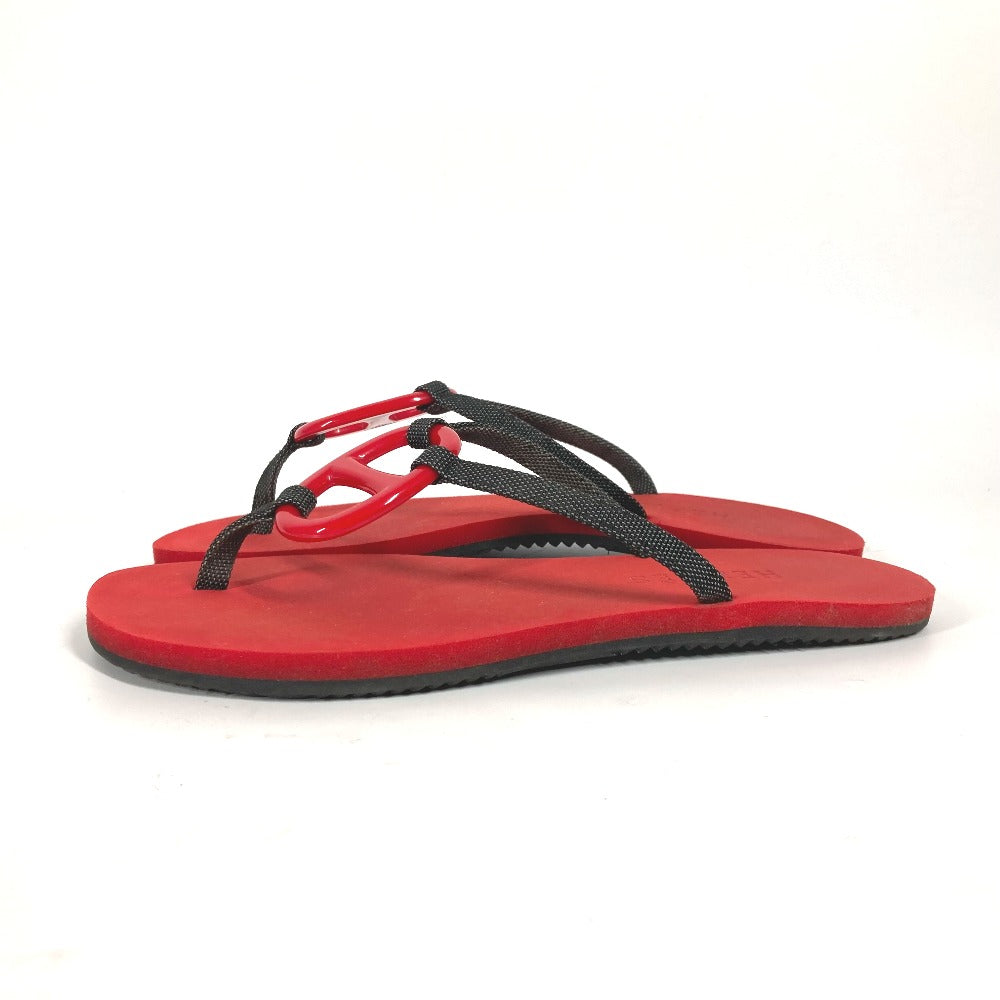 HERMES Sandals Canvas, Plastic Red Chene Dunkle Beach Sandals Caranera Women No size Used