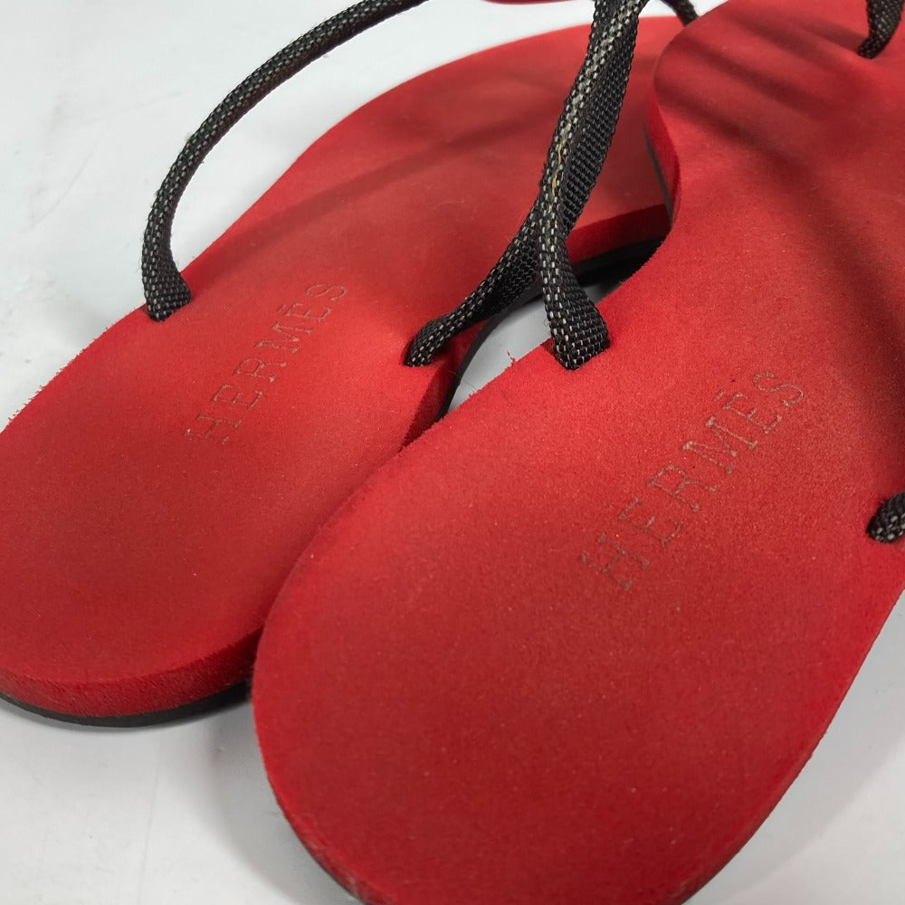 HERMES Sandals Canvas, Plastic Red Chene Dunkle Beach Sandals Caranera Women No size Used