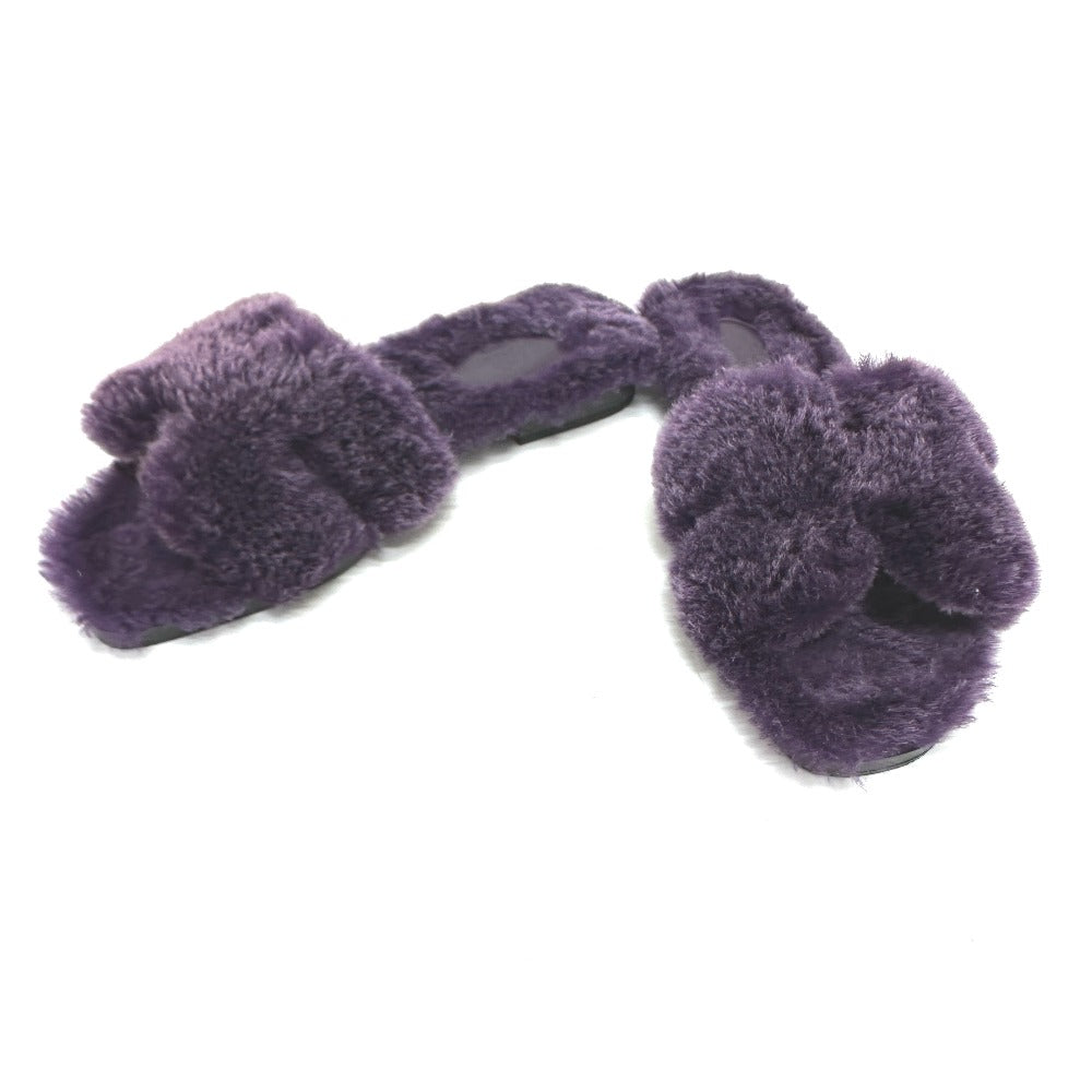HERMES Sandals Sheepskin purple Oran Sheepskin Women 36 Used