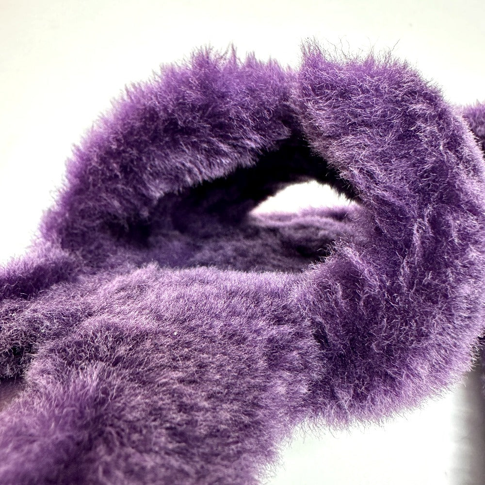 HERMES Sandals Sheepskin purple Oran Sheepskin Women 36 Used