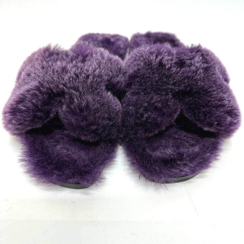 HERMES Sandals Sheepskin purple Oran Sheepskin Women 36 Used