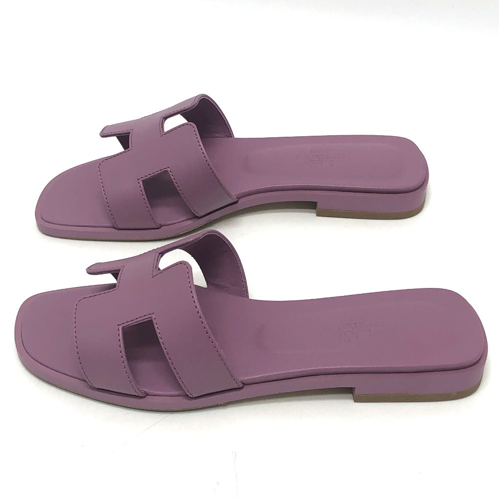 HERMES Sandals H202230Z BR340 leather purple Oran 36