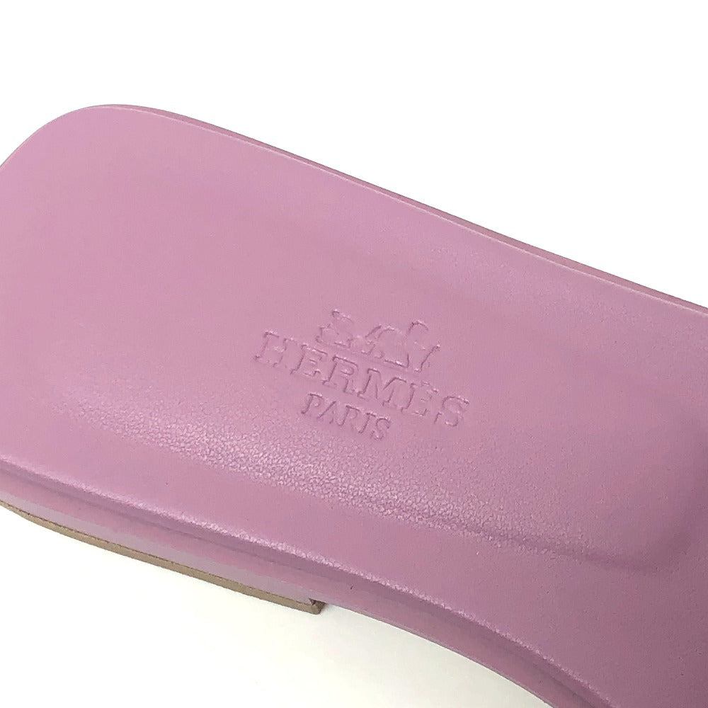 HERMES Sandals H202230Z BR340 leather purple Oran 36