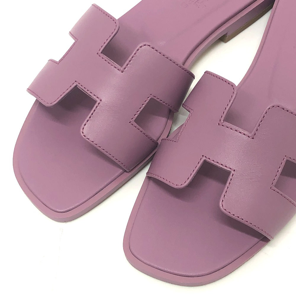 HERMES Sandals H202230Z BR340 leather purple Oran 36