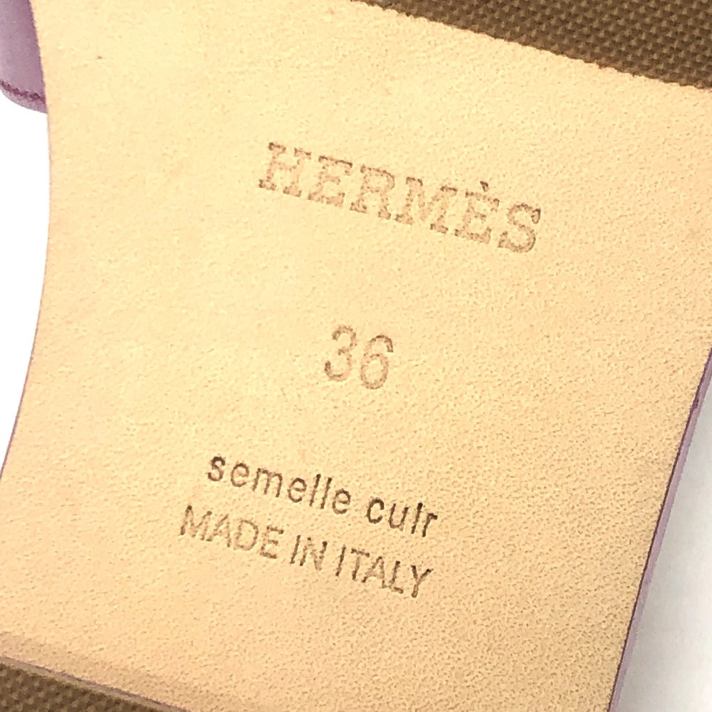HERMES Sandals H202230Z BR340 leather purple Oran 36