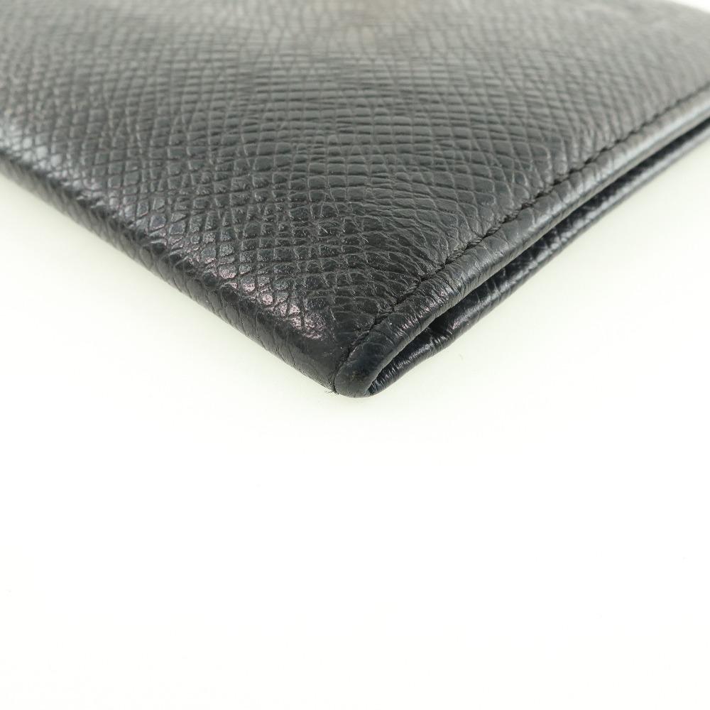 Louis Vuitton Black Leather Porte carte credit bifold wallet accessories