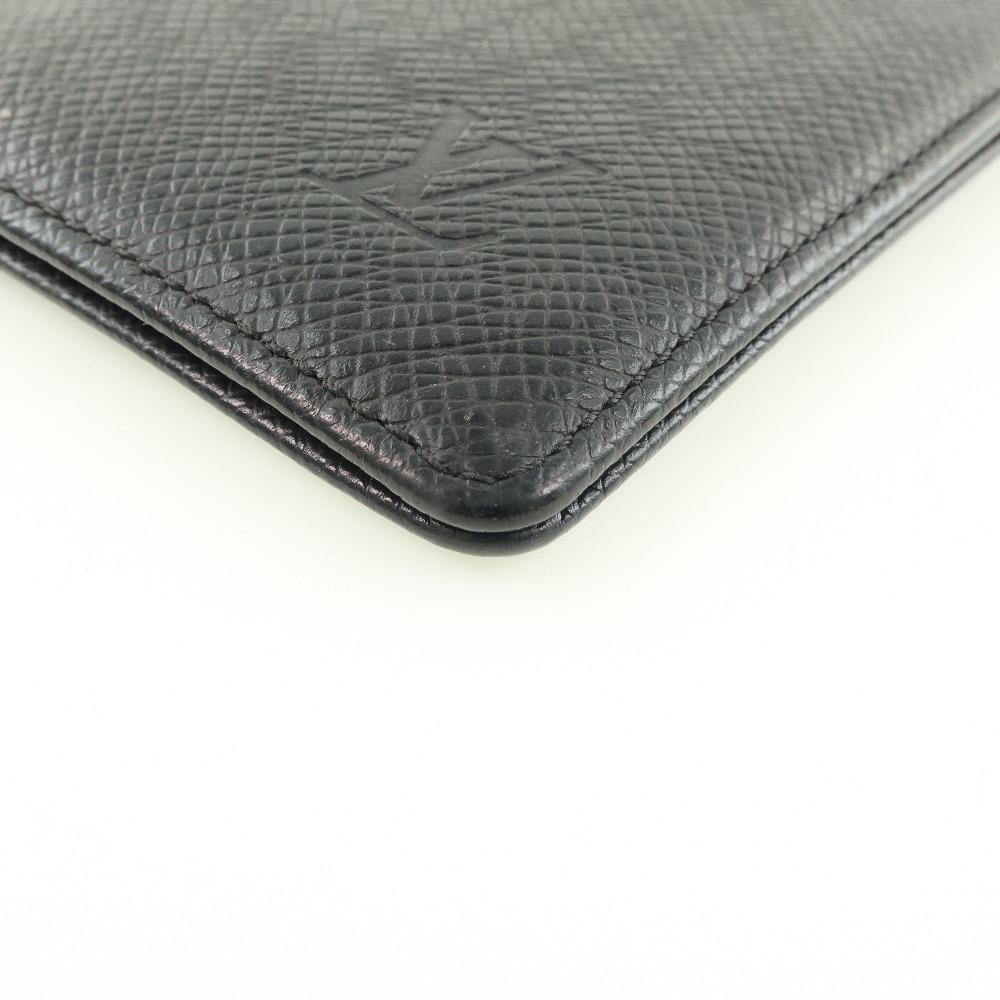 Louis Vuitton Black Leather Porte carte credit bifold wallet accessories