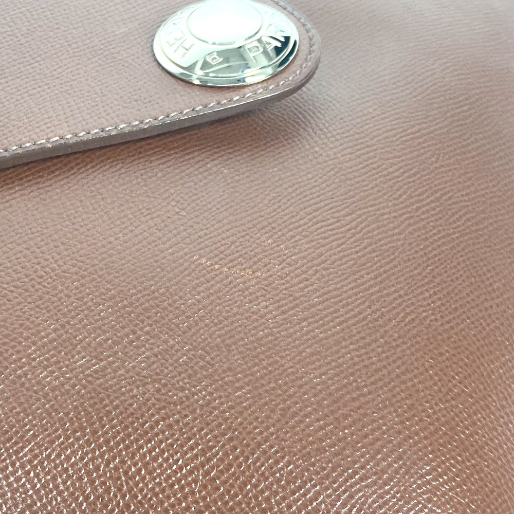 HERMES Shoulder Bag leather Brown Christine