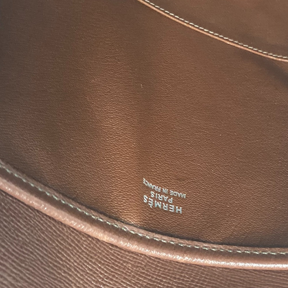 HERMES Shoulder Bag leather Brown Christine