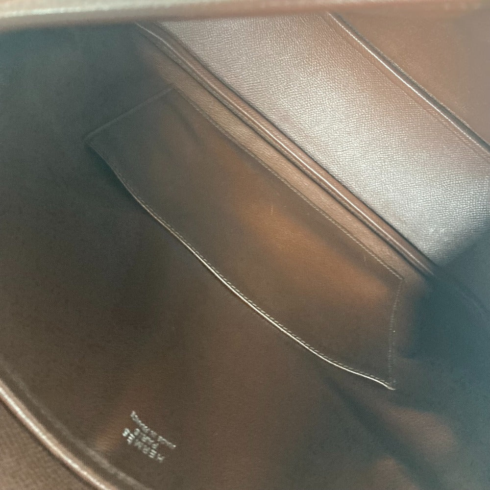 HERMES Shoulder Bag leather Brown Christine