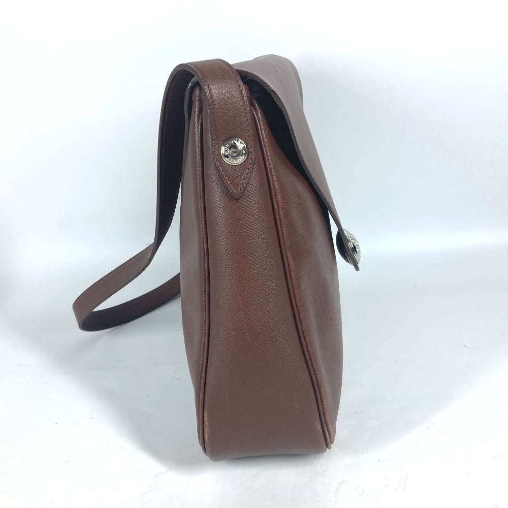 HERMES Shoulder Bag leather Brown Christine