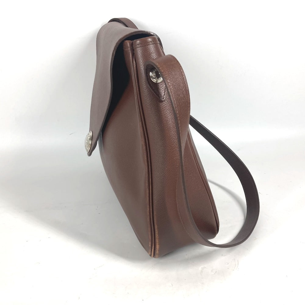 HERMES Shoulder Bag leather Brown Christine
