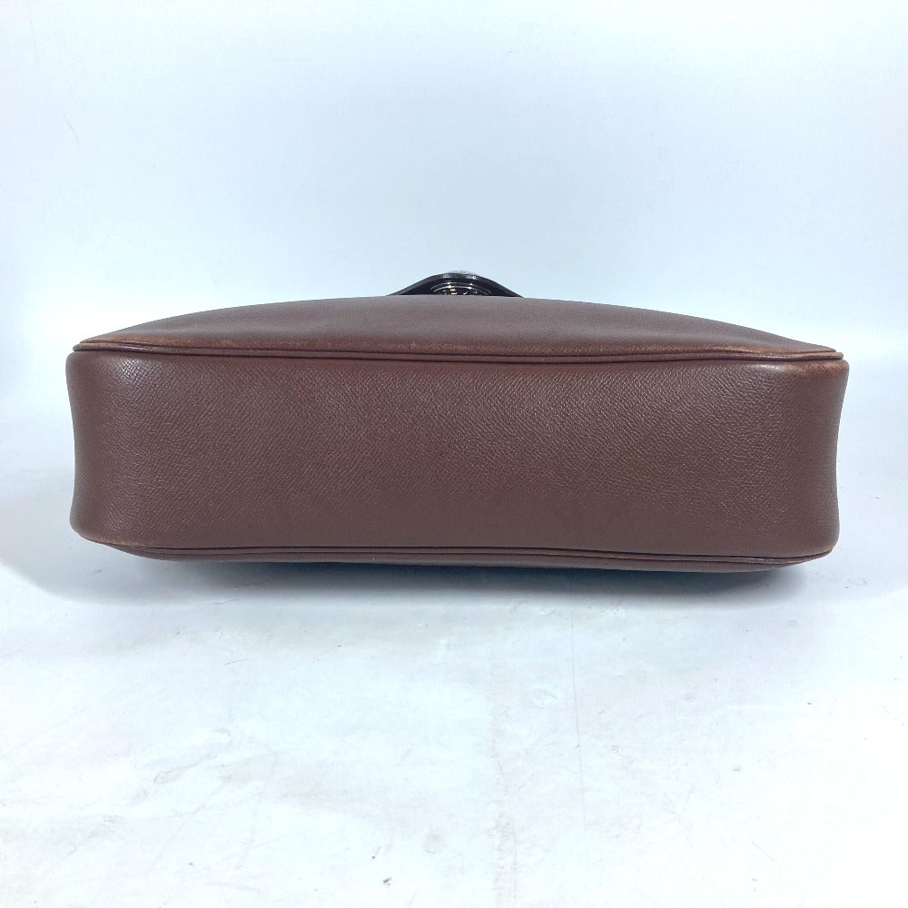 HERMES Shoulder Bag leather Brown Christine