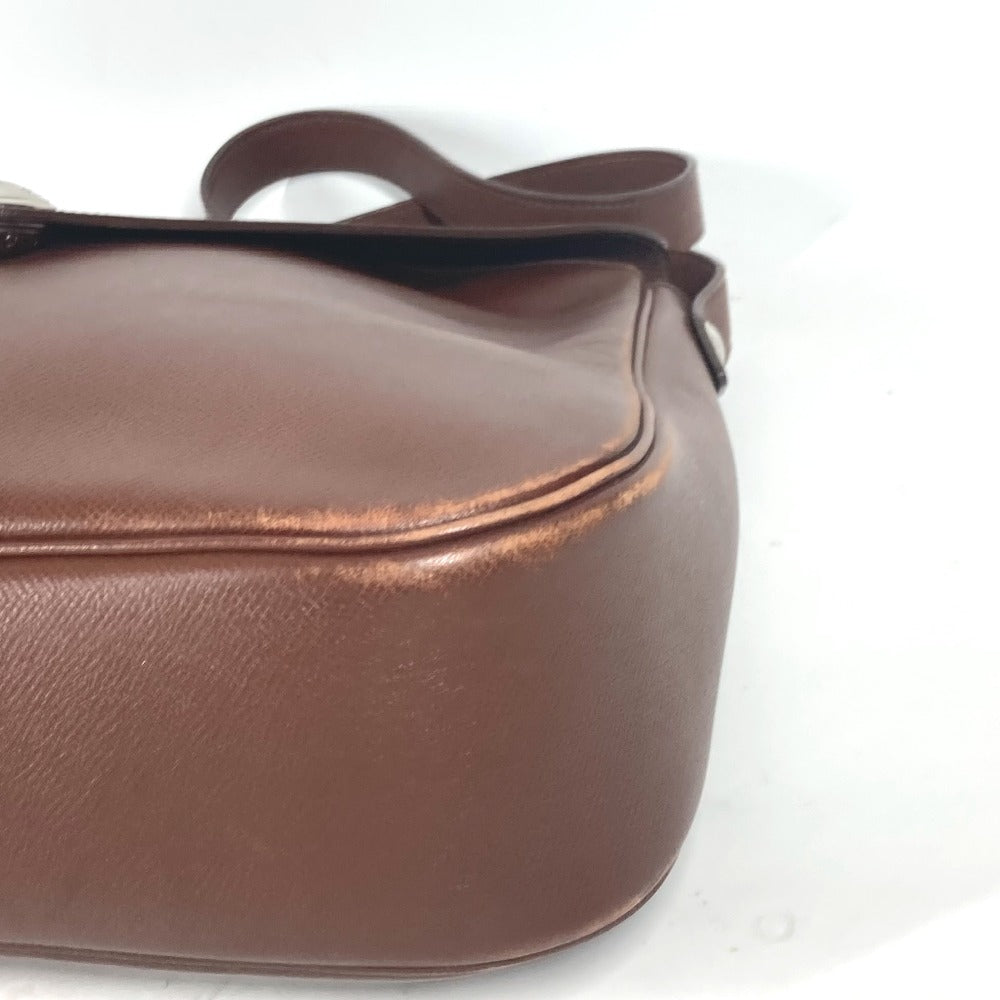 HERMES Shoulder Bag leather Brown Christine