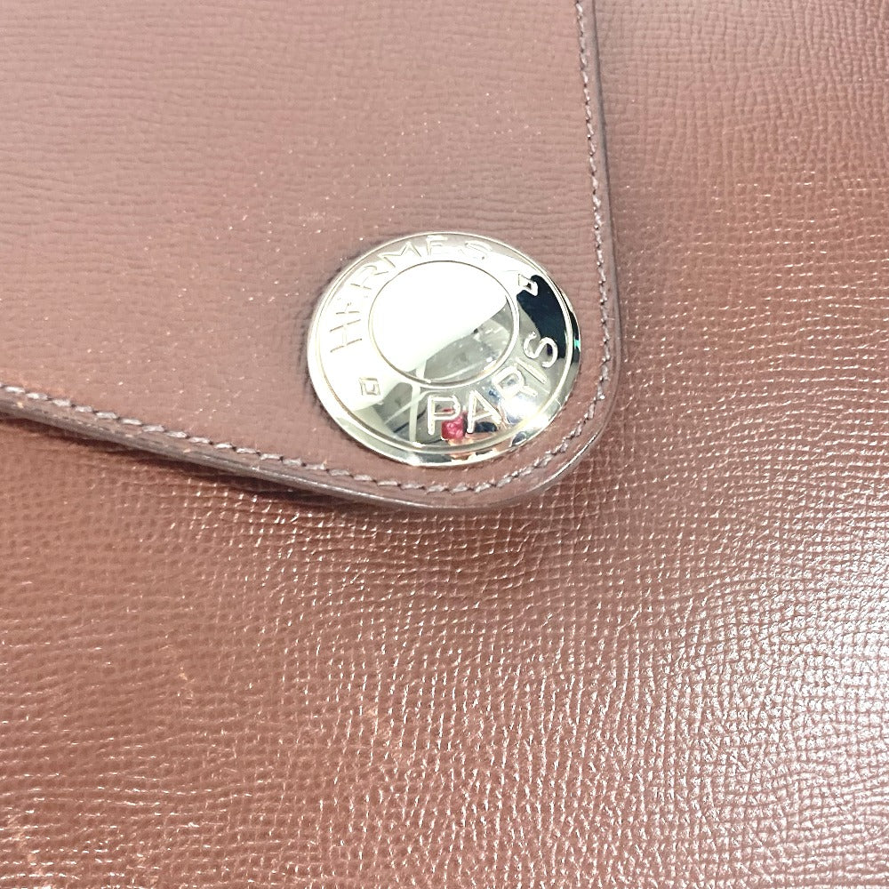 HERMES Shoulder Bag leather Brown Christine