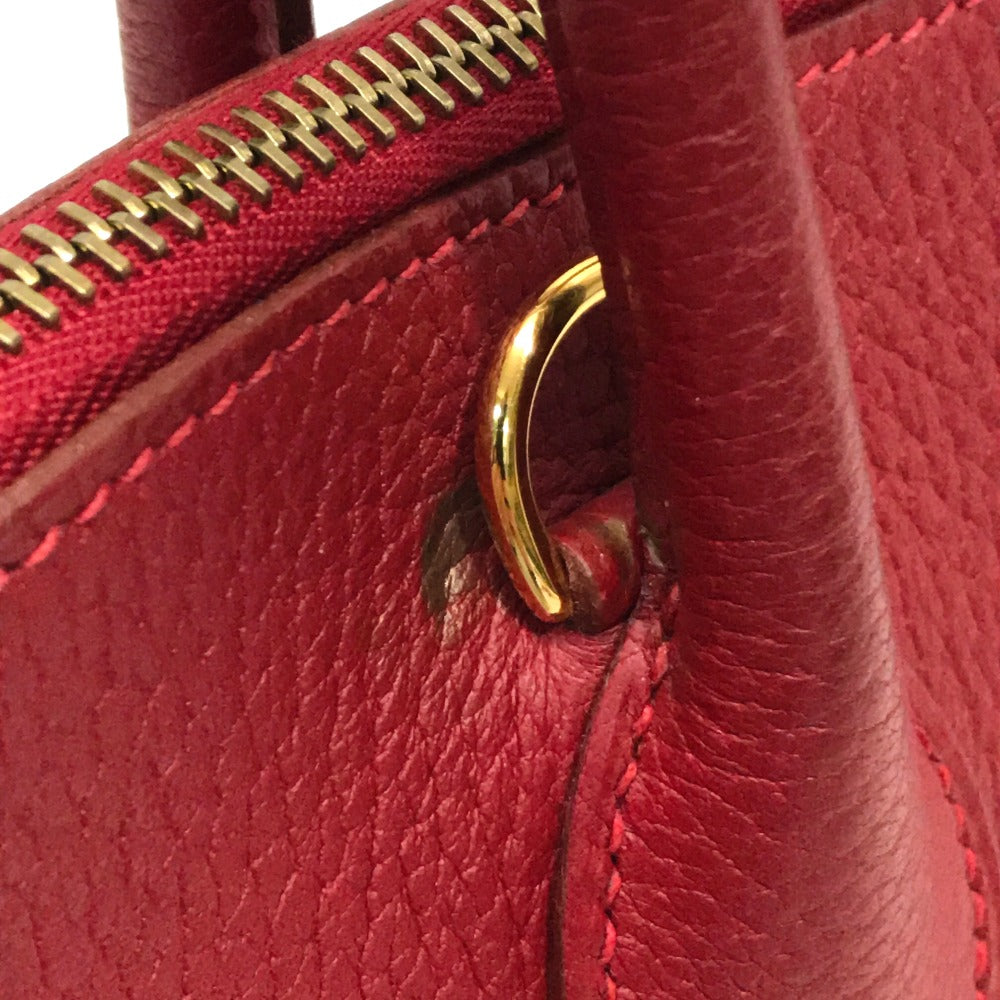 HERMES Handbag Fjord Gold Metal Bored 37 Women Used
