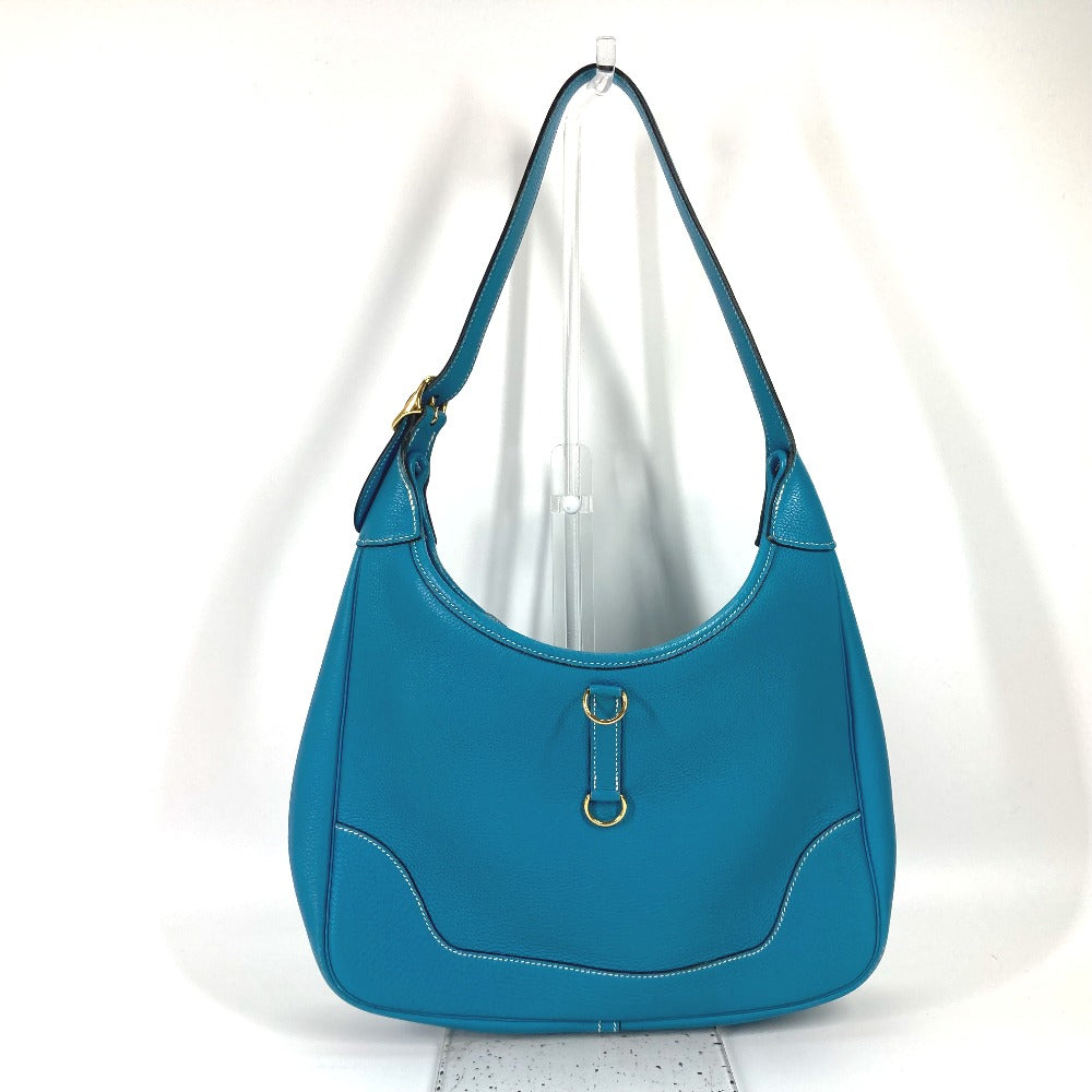 HERMES Shoulder Bag Togo blue Trim 31 Women Used