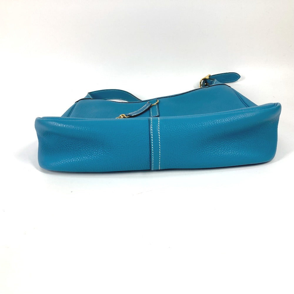 HERMES Shoulder Bag Togo blue Trim 31 Women Used