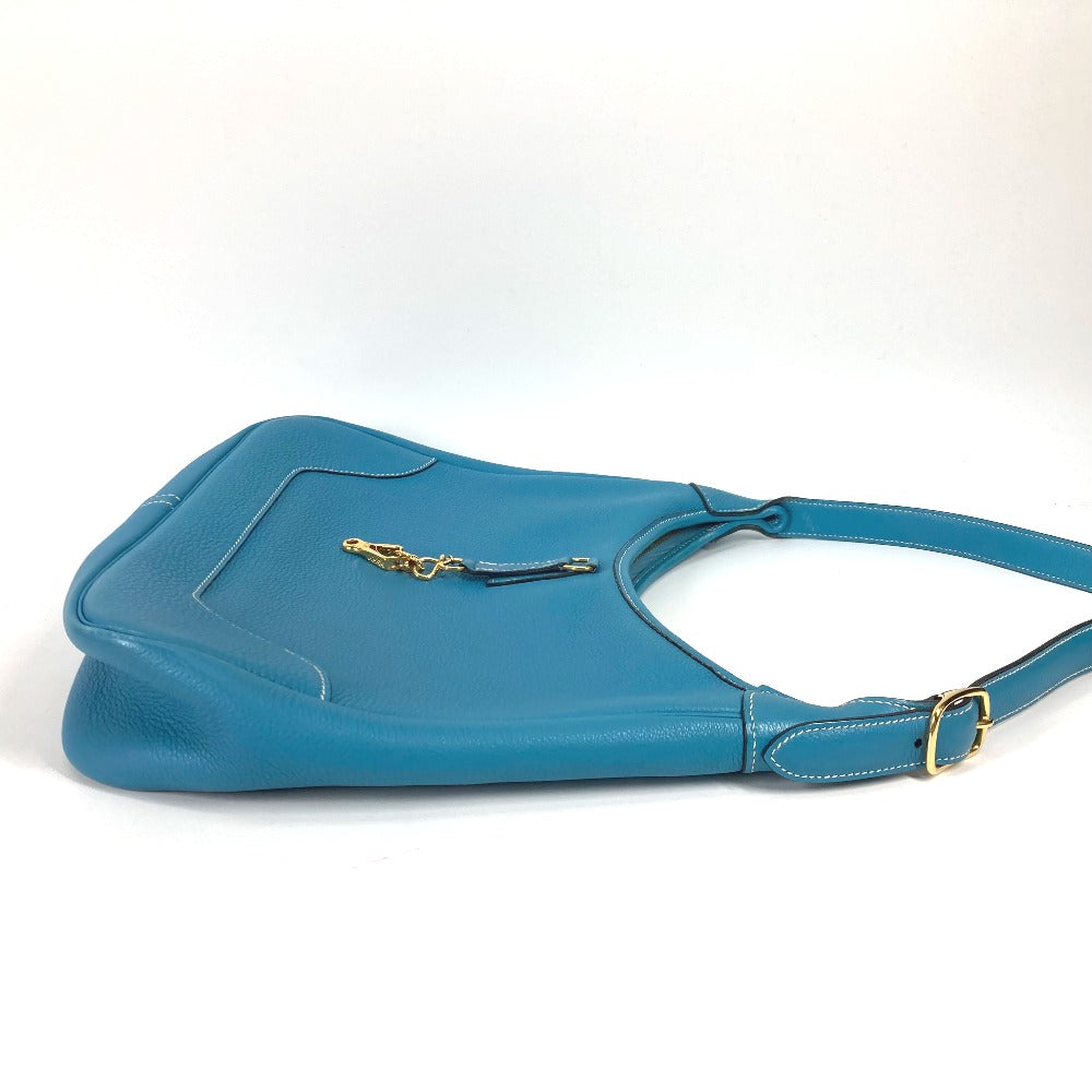 HERMES Shoulder Bag Togo blue Trim 31 Women Used