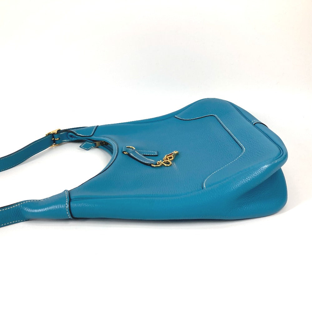 HERMES Shoulder Bag Togo blue Trim 31 Women Used