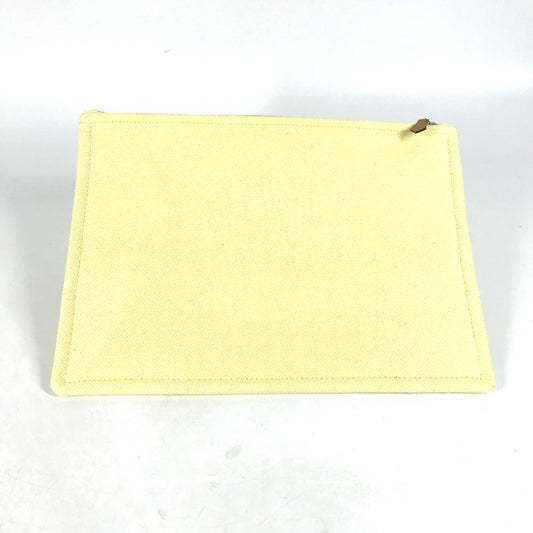 HERMES Pouch canvas yellow Flat pouch, bag, clutch bag Pouch H Tissage H Logo Women Used