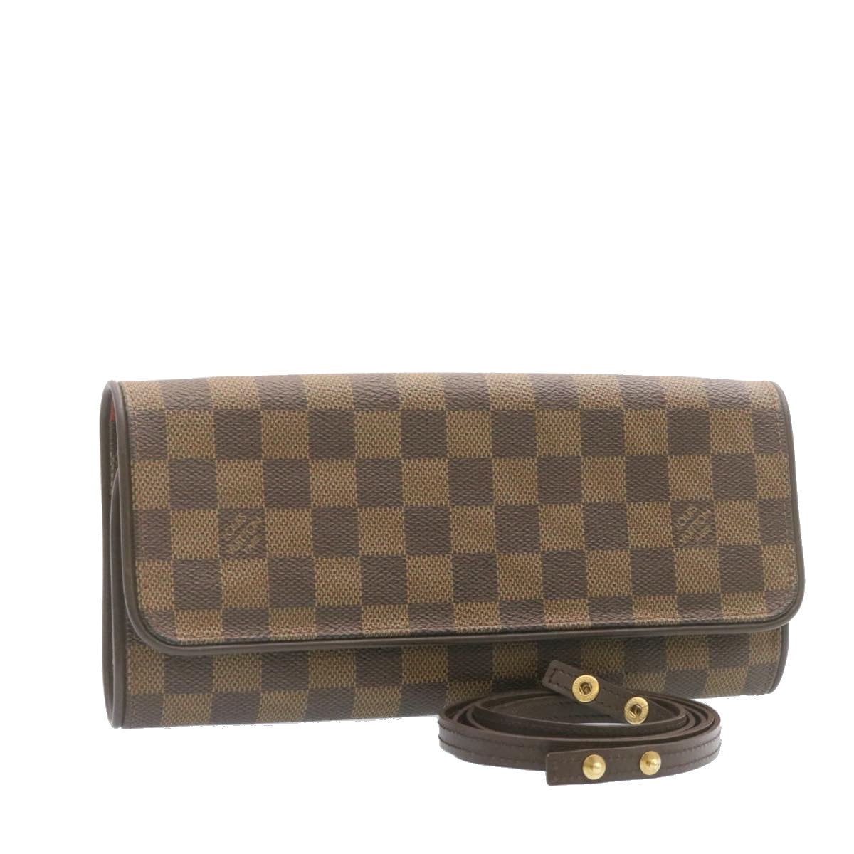 LOUIS VUITTON Damier Ebene Pochette Twin GM Shoulder Bag N51851 LV Auth 24679A