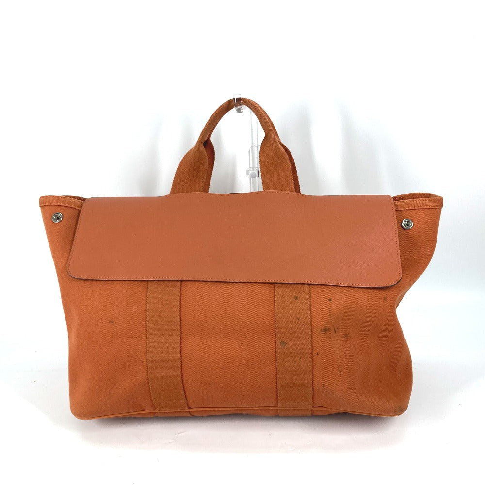 HERMES Tote Bag Canvas / Leather Orange bag handbag Valparaiso MM Women Used