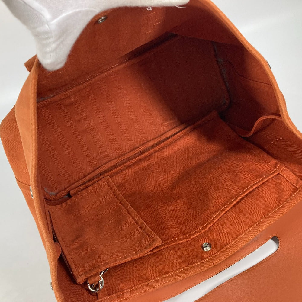 HERMES Tote Bag Canvas / Leather Orange bag handbag Valparaiso MM Women Used