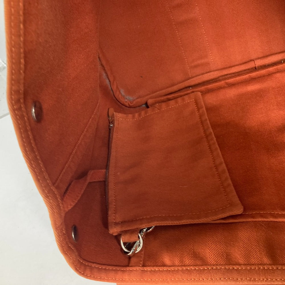 HERMES Tote Bag Canvas / Leather Orange bag handbag Valparaiso MM Women Used