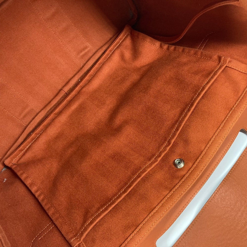 HERMES Tote Bag Canvas / Leather Orange bag handbag Valparaiso MM Women Used