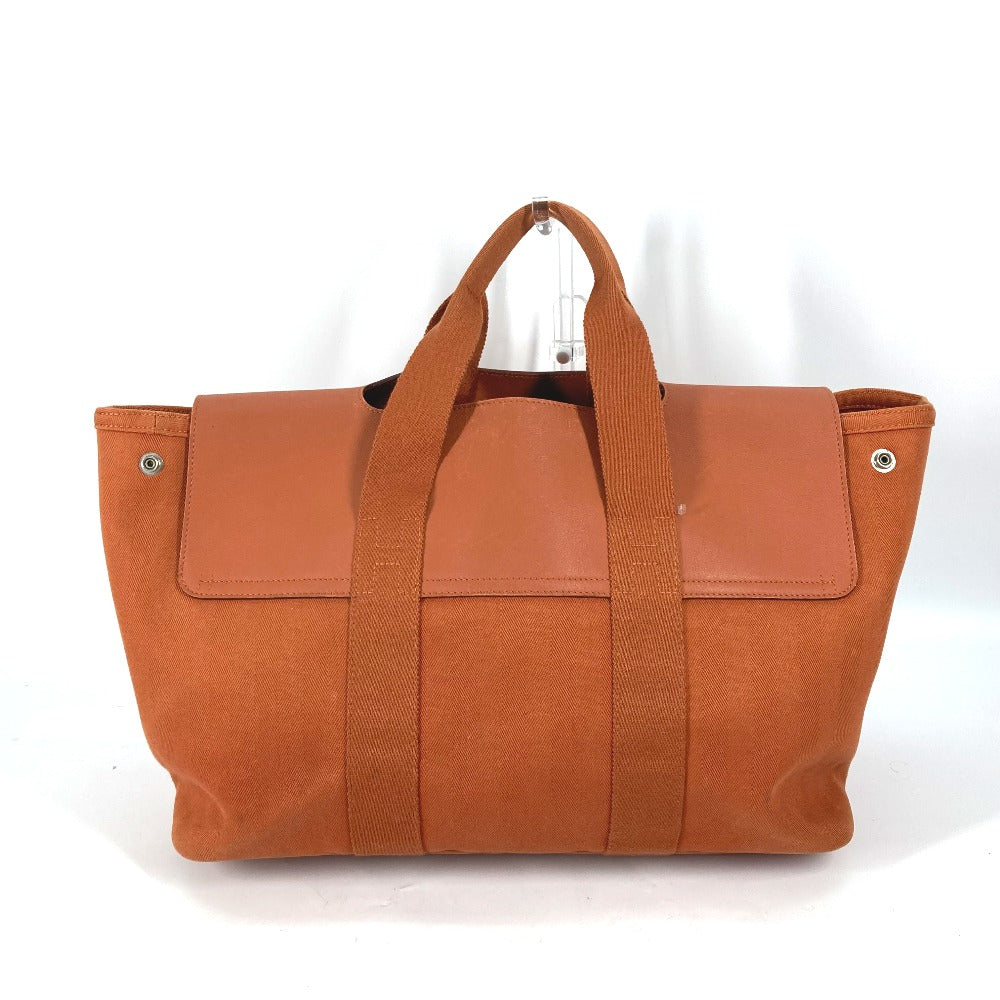 HERMES Tote Bag Canvas / Leather Orange bag handbag Valparaiso MM Women Used