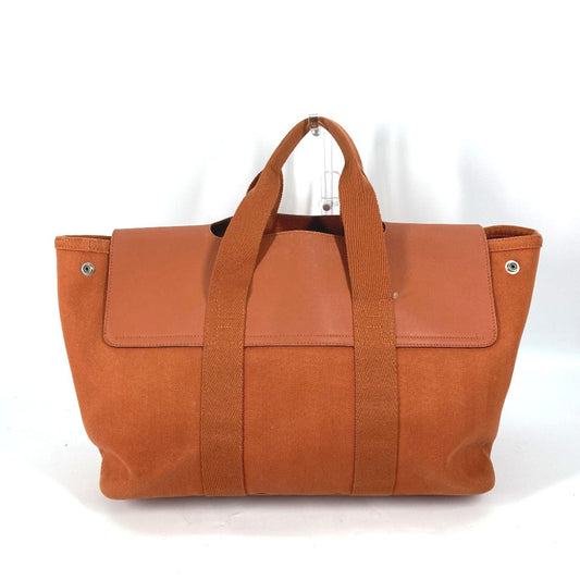 HERMES Tote Bag Canvas / Leather Orange bag handbag Valparaiso MM Women Used
