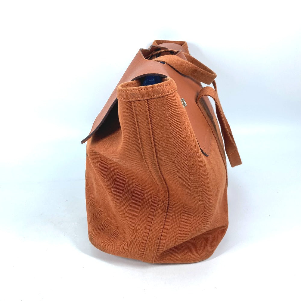 HERMES Tote Bag Canvas / Leather Orange bag handbag Valparaiso MM Women Used