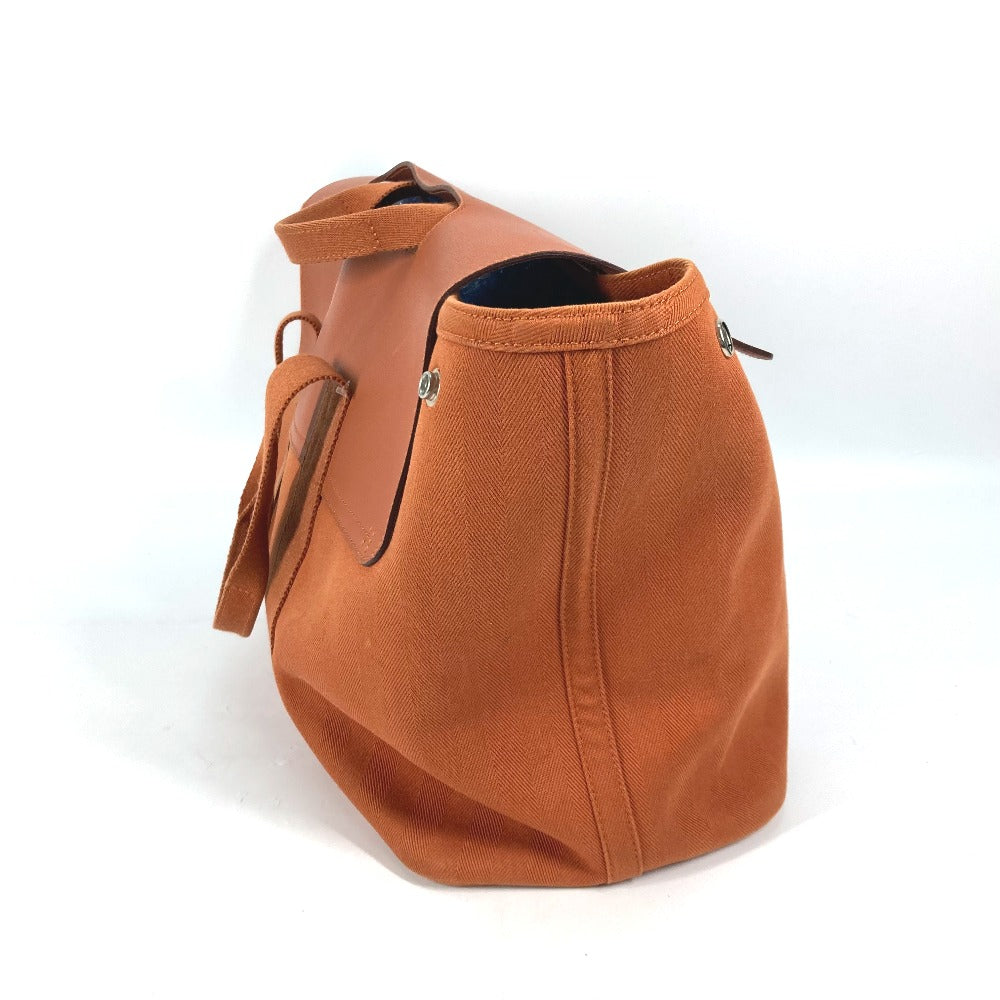 HERMES Tote Bag Canvas / Leather Orange bag handbag Valparaiso MM Women Used