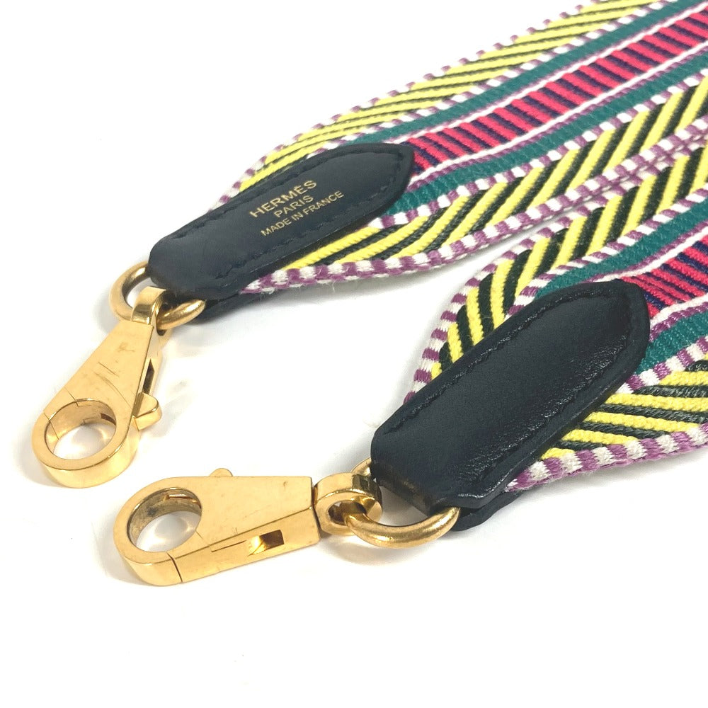HERMES Shoulder strap Canvas / leather multicolor Sangle Kaval Women Used
