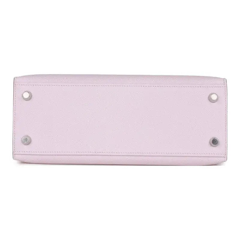 HERMES Kelly Bag Epsom Leather Handbag (25,28) Mauve Pale Dream Purple  silver hardware
