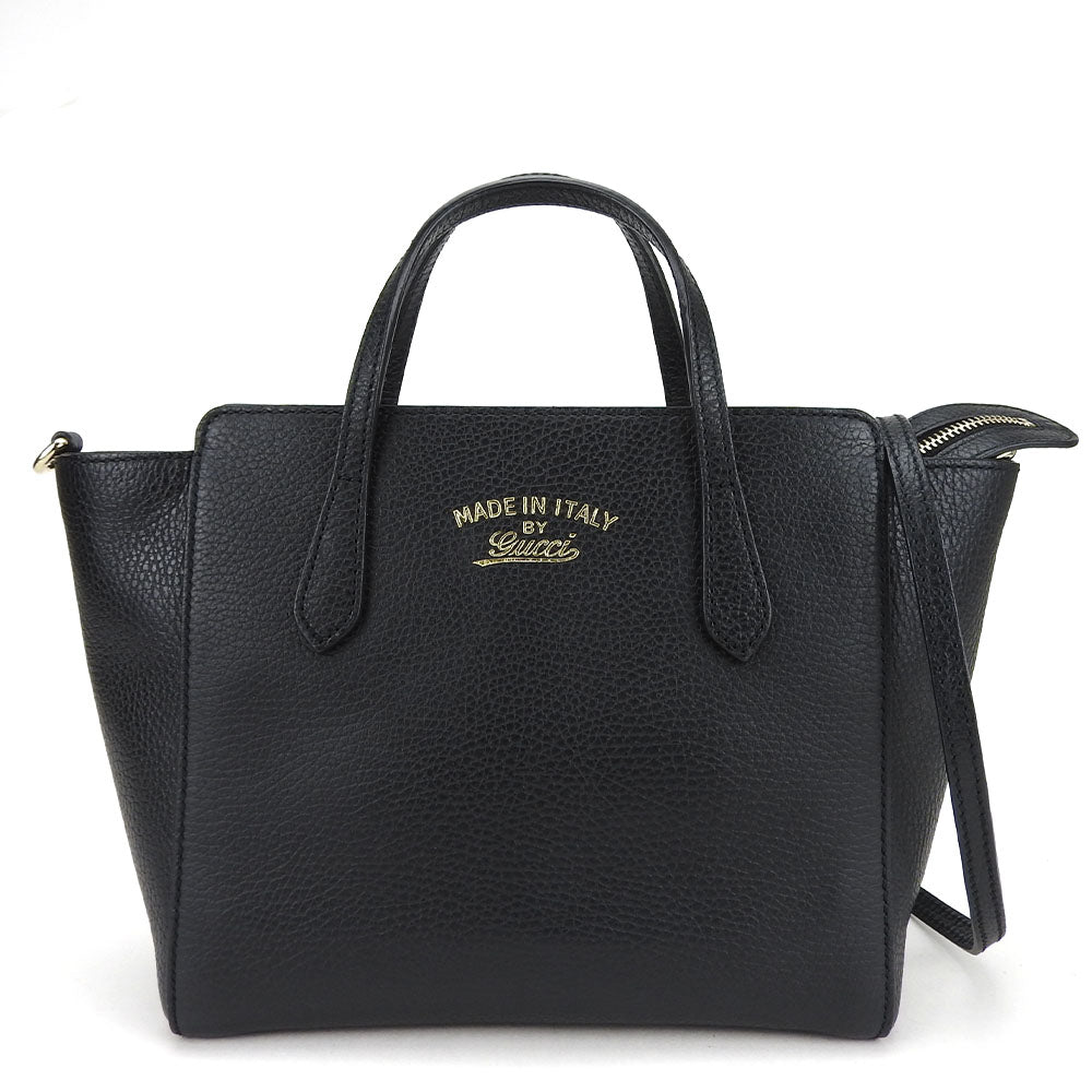 GUCCI Handbag 368827 leather black Swing Small Women Used