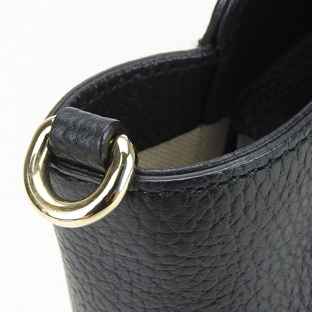 GUCCI Handbag 368827 leather black Swing Small Women Used