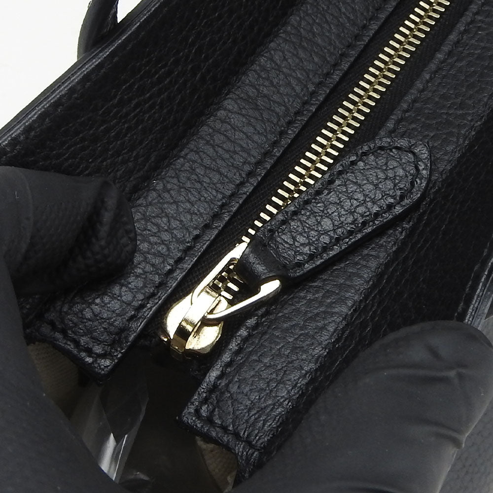 GUCCI Handbag 368827 leather black Swing Small Women Used