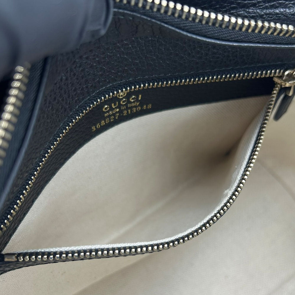 GUCCI Handbag 368827 leather black Swing Small Women Used