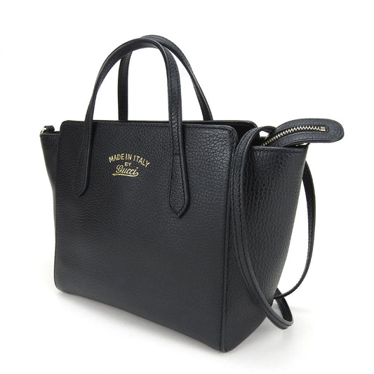 GUCCI Handbag 368827 leather black Swing Small Women Used