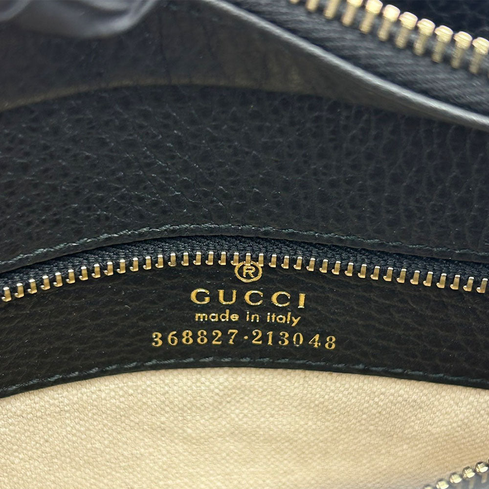 GUCCI Handbag 368827 leather black Swing Small Women Used