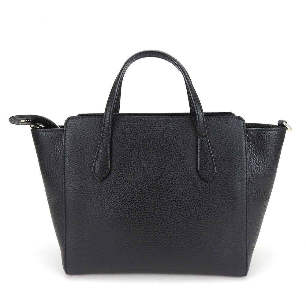 GUCCI Handbag 368827 leather black Swing Small Women Used