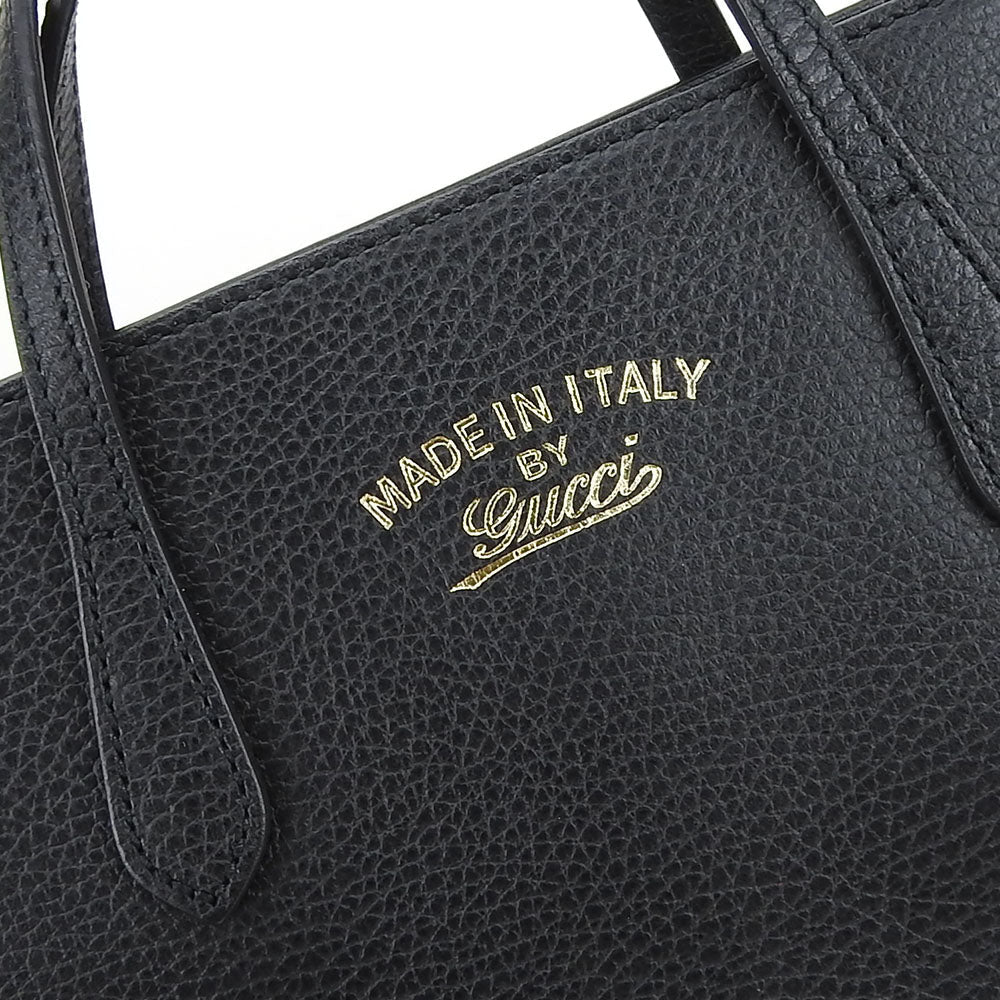 GUCCI Handbag 368827 leather black Swing Small Women Used